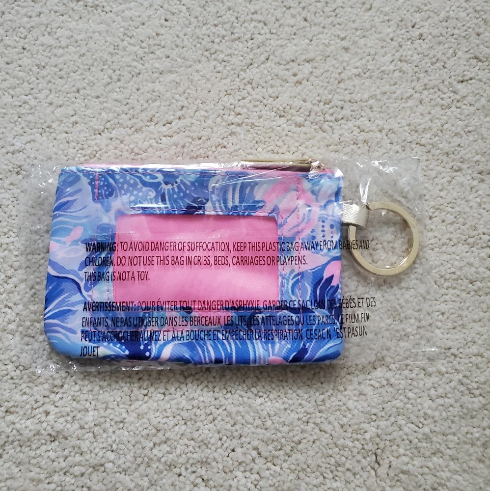 NWT Lilly Pulitzer Shade Seekers ID Case Tropical Print Keychain